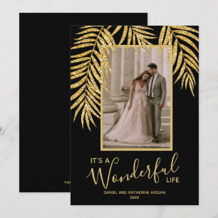 Tropical Palm Trees Christmas Photo Holiday Card