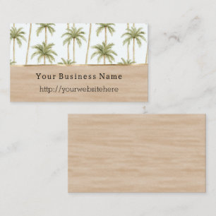 Tropical Palm Trees Cream Business name website Card