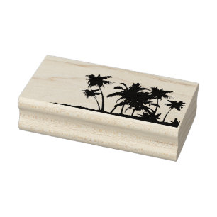 Tropical Palm Trees Design Rubber Stamp