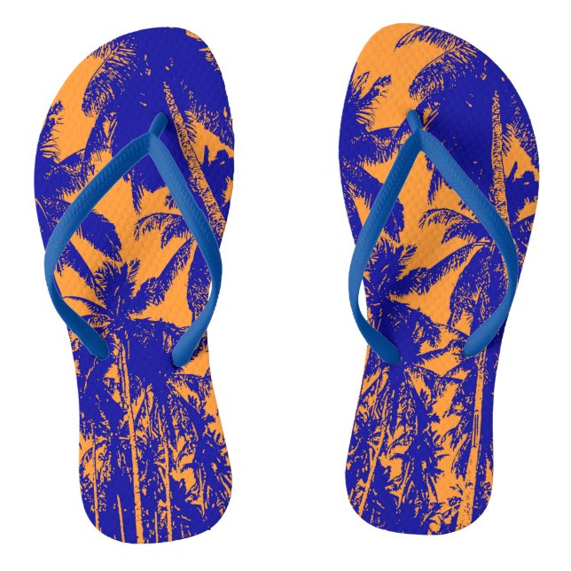Tropical Palm Trees Design Thongs (Footbed)