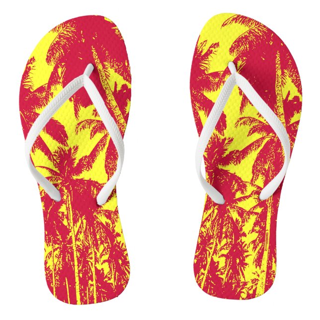 Tropical Palm Trees Design Thongs (Footbed)
