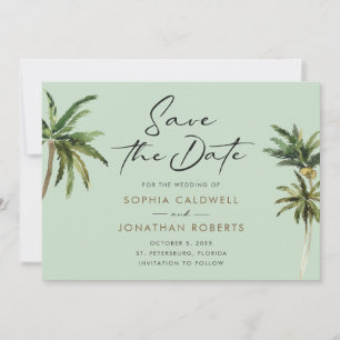 Tropical Palm Trees Destination Wedding Save The D Date