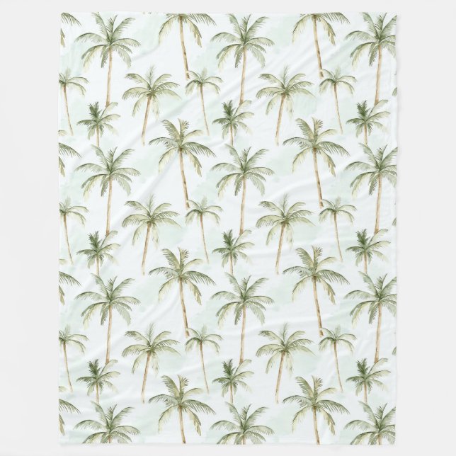 Tropical Palm Trees Fleece Blanket (Front)