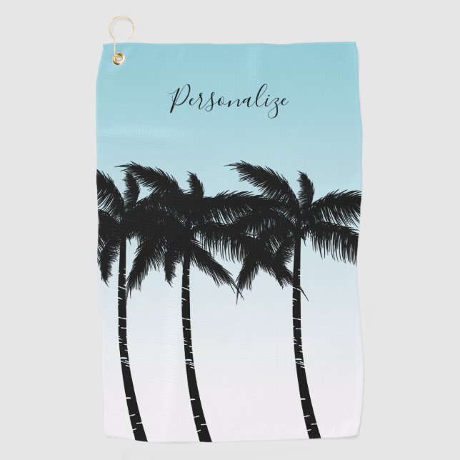 Tropical Palm Trees Golf Towel (Front)