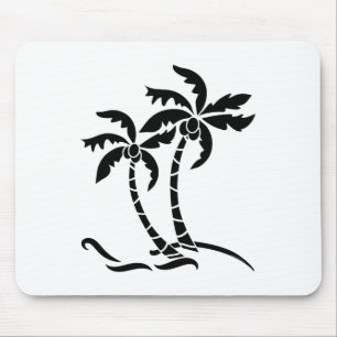 Tropical Palm Trees Graphic Beach Vacation Summer Mouse Pad