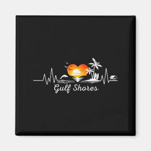 Tropical Palm Trees Heartbeat Gulf Shores Island Magnet