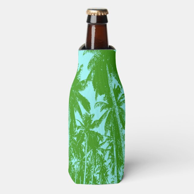 Tropical Palm Trees in a Posterised Design Bottle Cooler (Bottle Front)