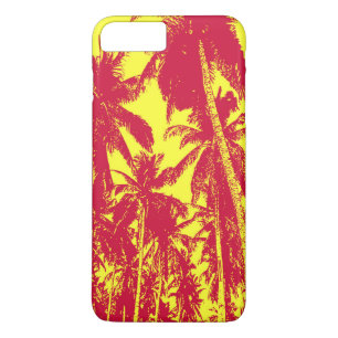 Tropical Palm Trees in Red and Yellow iPhone 8 Plus/7 Plus Case