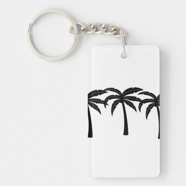 Tropical Palm Trees Key Ring (Front)