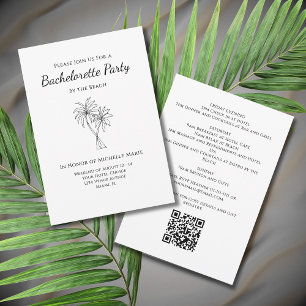 Tropical Palm Trees Modern Bachelorette Weekend Invitation