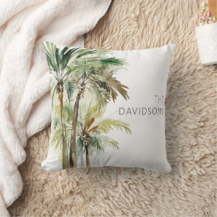 Tropical Palm Trees Modern Beach Cushion
