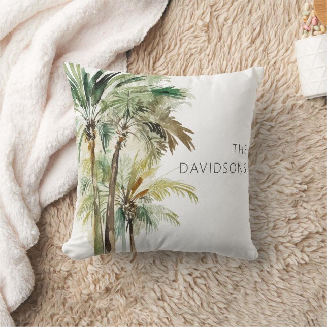 Tropical Palm Trees Modern Beach Cushion (Blanket)