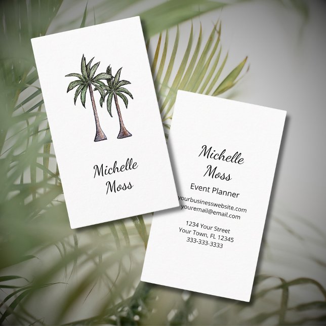 Tropical Palm Trees Modern Botanical Business Card (Creator Uploaded)