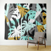 Tropical palm trees modern geometric pattern