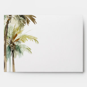 Tropical Palm Trees Modern Wedding Envelope