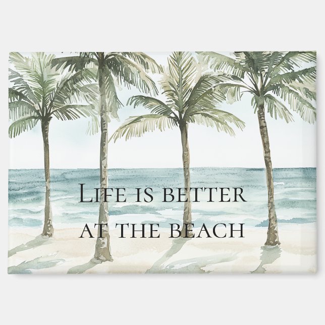 Tropical Palm Trees Ocean Beach  Magnet (Front)