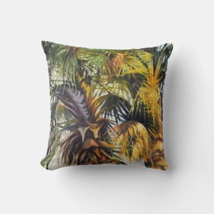 Tropical Palm Trees Original Painting Cushion