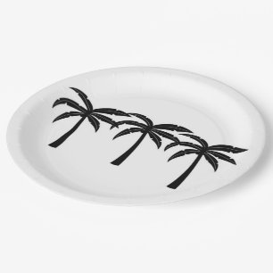 Tropical Palm Trees Paper Plate