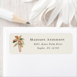 Tropical Palm Trees Pastel Boho Return Address Return Address Label