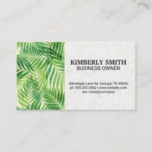 Tropical Palm Trees Pattern   Natural Business Card
