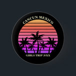 Tropical Palm Trees Pink Black Custom Girls Trip 6 Cm Round Badge<br><div class="desc">Cool hot pink and black palm tree buttons for a girls trip to a tropical island. Features beautiful palm trees in front of a pretty pink beach sunset. Perfect custom buttons for your cruise or summer trip to the sea.</div>