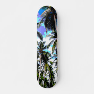 Tropical Palm Trees. Posterised design. Skateboard