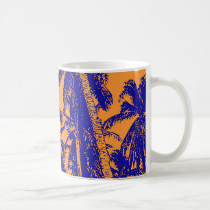 Tropical Palm Trees. Posterised Leaf pattern.. Coffee Mug