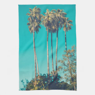 Tropical Palm Trees Retro Vibe Tea Towel