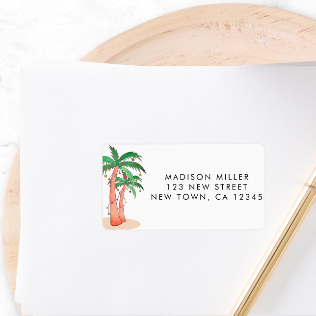 Tropical Palm Trees Return Address  Label (Creator Uploaded)