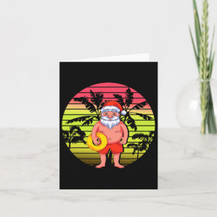 Tropical Palm Trees Santa Claus Summer Christmas I Card