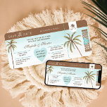 Tropical Palm Trees Save The Date Boarding Pass Invitation<br><div class="desc">Tropical boarding pass save the date aeroplane ticket invitation. Modern tropical beach theme boarding pas save-the-date cards, perfect to announce your tropical destination beach theme wedding date. Blue sky and sandy gradient background with our watercolor tropical palm trees. "Save the date" is beautifully designed in San Serif and script typography....</div>