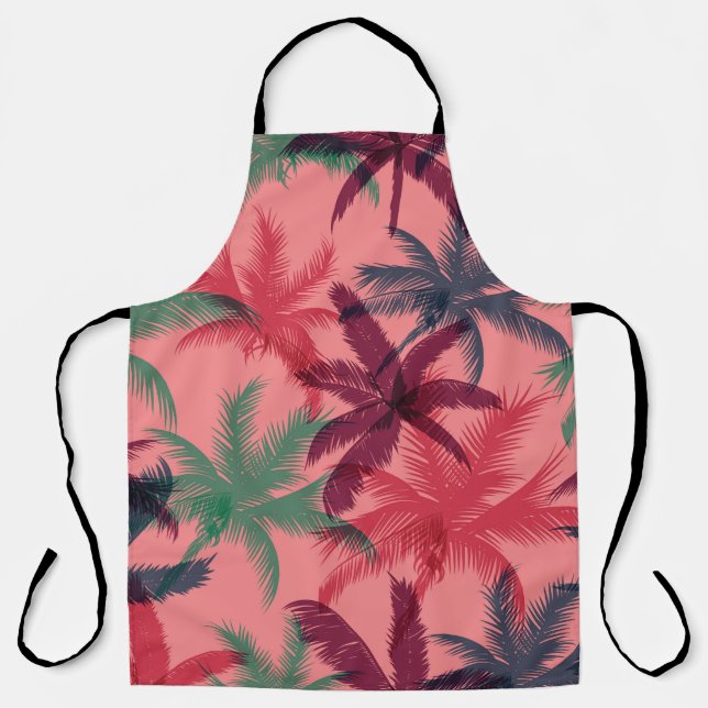 Tropical Palm Trees: Seamless Pattern Apron (Front)