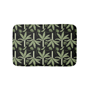 Tropical palm trees seamless pattern bath mat