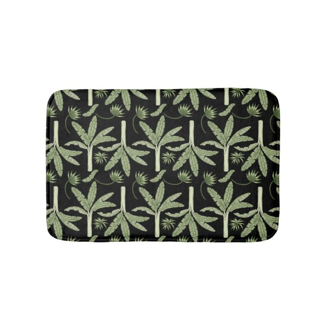 Tropical palm trees seamless pattern bath mat (Front)
