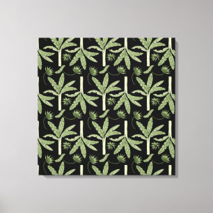 Tropical palm trees seamless pattern canvas print
