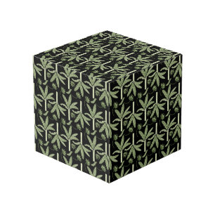 Tropical palm trees seamless pattern cube