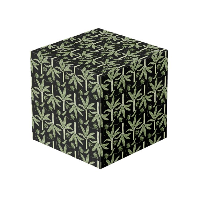 Tropical palm trees seamless pattern cube (Front Angled)