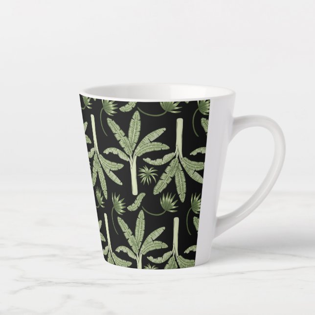 Tropical palm trees seamless pattern latte mug (Right)