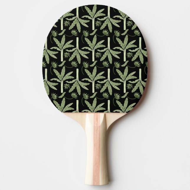 Tropical palm trees seamless pattern ping pong paddle (Front)