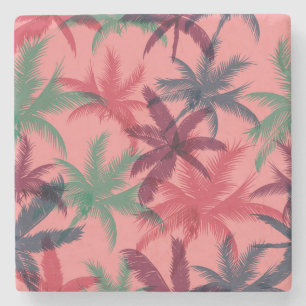 Tropical Palm Trees: Seamless Pattern Stone Coaster