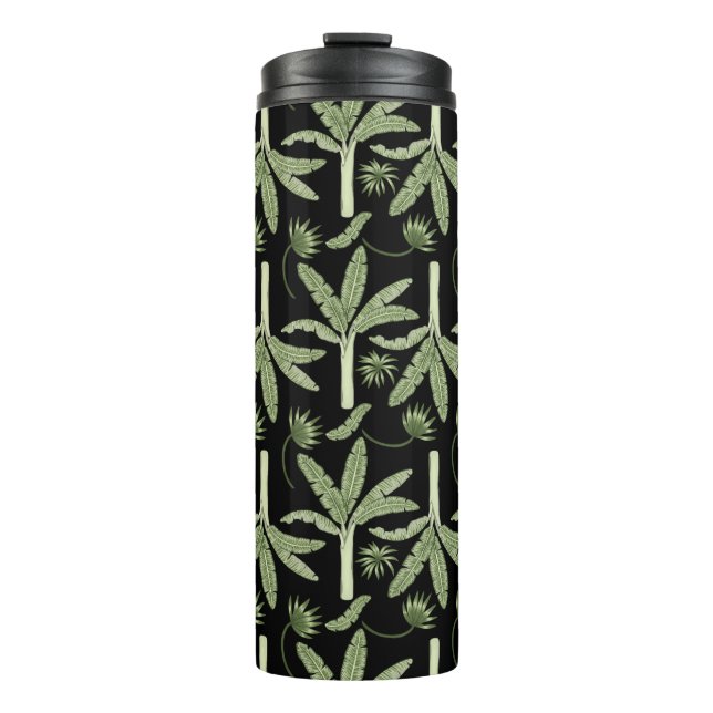 Tropical palm trees seamless pattern thermal tumbler (Front)