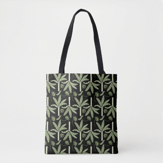 Tropical palm trees seamless pattern tote bag (Front)
