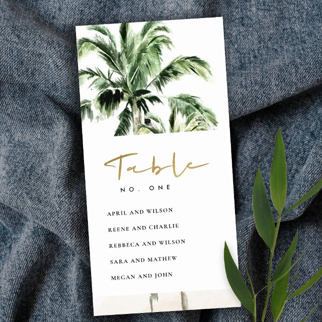Tropical Palm Trees Seating Chart Table Number (Creator Uploaded)