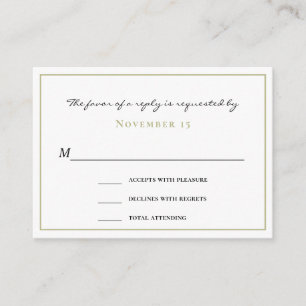 Tropical Palm Trees Shadows Green Wedding RSVP Enclosure Card