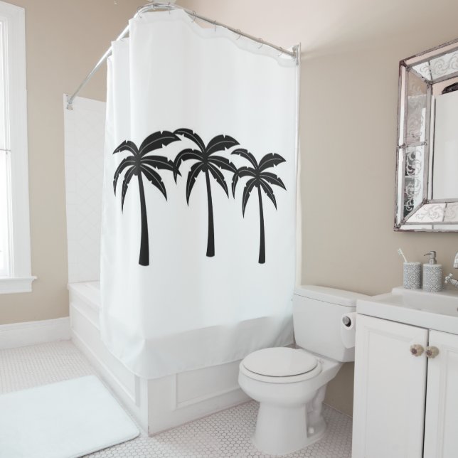 Tropical Palm Trees Shower Curtain (In Situ)