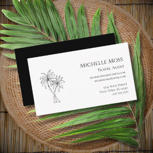 Tropical Palm Trees Simple Botanical Drawing Business Card