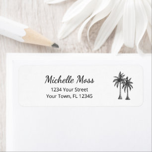 Tropical Palm Trees Simple Modern Return Address Label