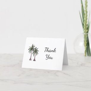 Tropical Palm Trees Simple Script  Thank You Card