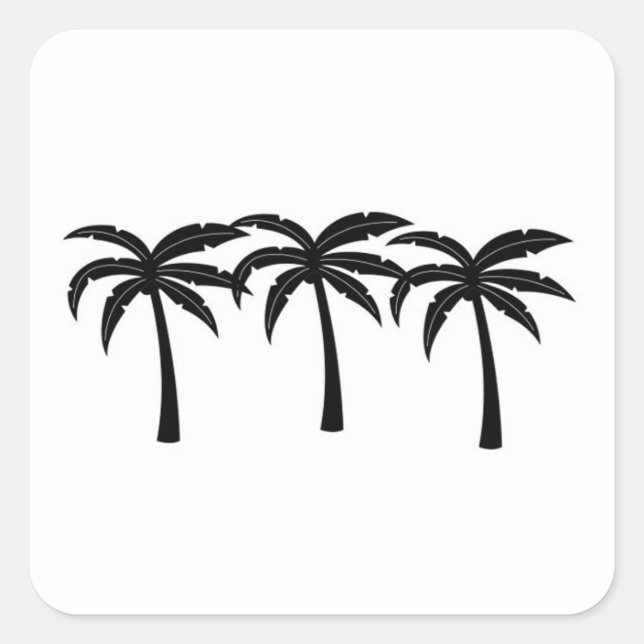 Tropical Palm Trees Square Sticker (Front)
