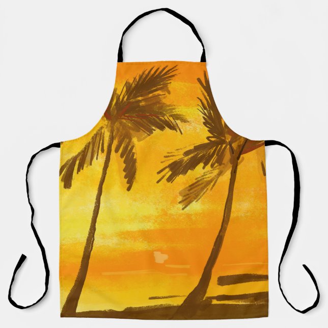 Tropical Palm Trees Summer Background Apron (Front)
